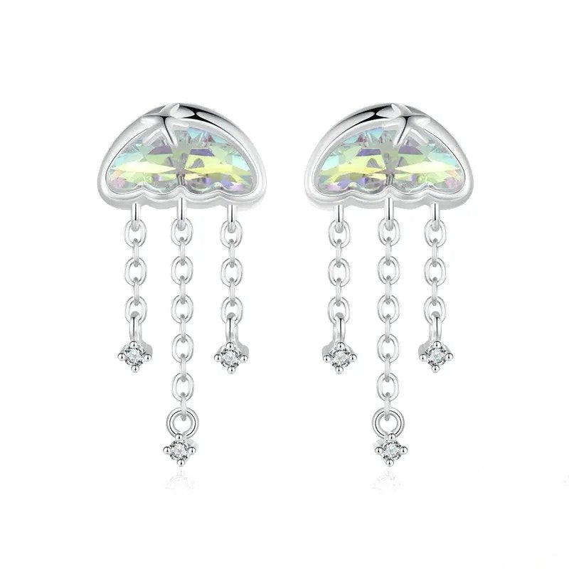 Pendientes de medusas iridiscentes para mujer y adolescente