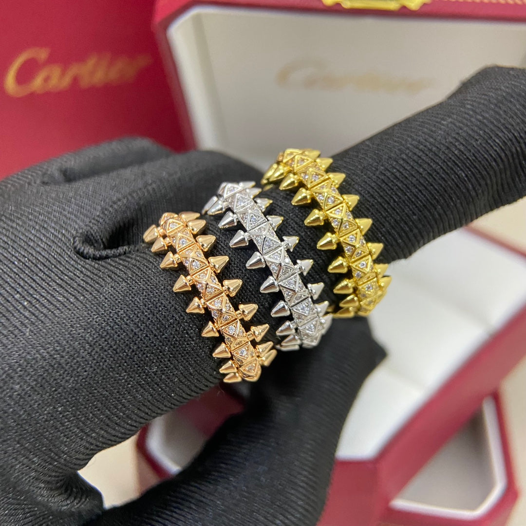 [Solara jewelry]High Jewelry Spiked Pave Band Ring image 4