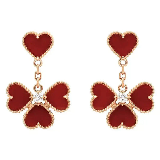 [kincade]SWEET CLOVER CARNELIAN EARRINGS