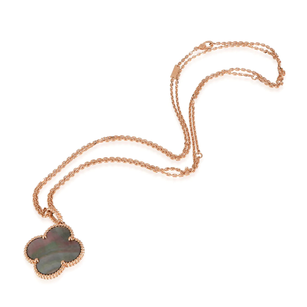 [Kincade Jewelrys]CLOVER 25MM GOLD DARK MOP BIG CLOVER NECKLACE