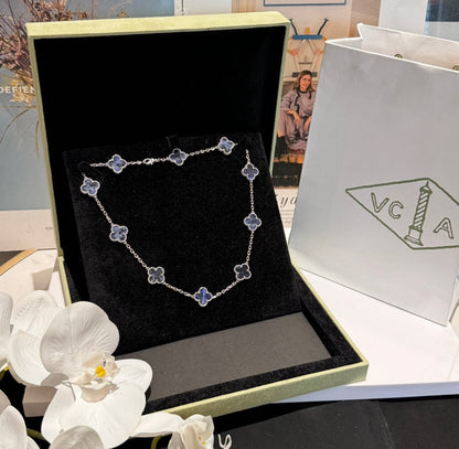 [Kincade Jewelrys]CLOVER 10 MOTIFS BIDE STONE NECKLACE