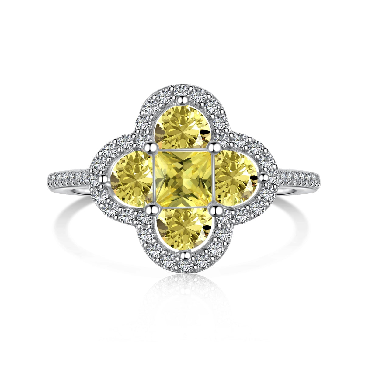 [Kincade Jewelrys]Luxurious Eternity Flower Shape Banquet Ring