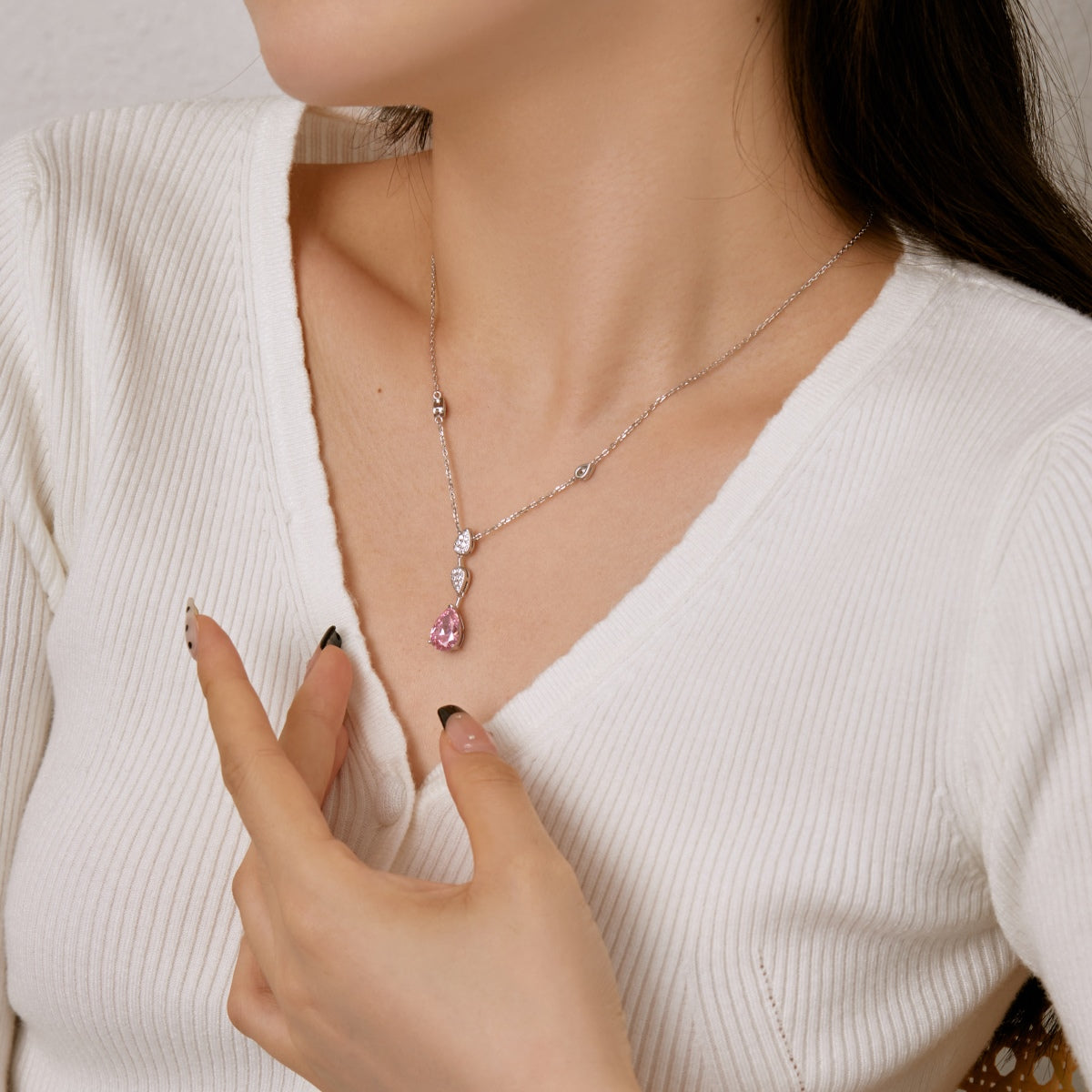 [Kincade Jewelrys]Dazzling Pear Cut Necklace