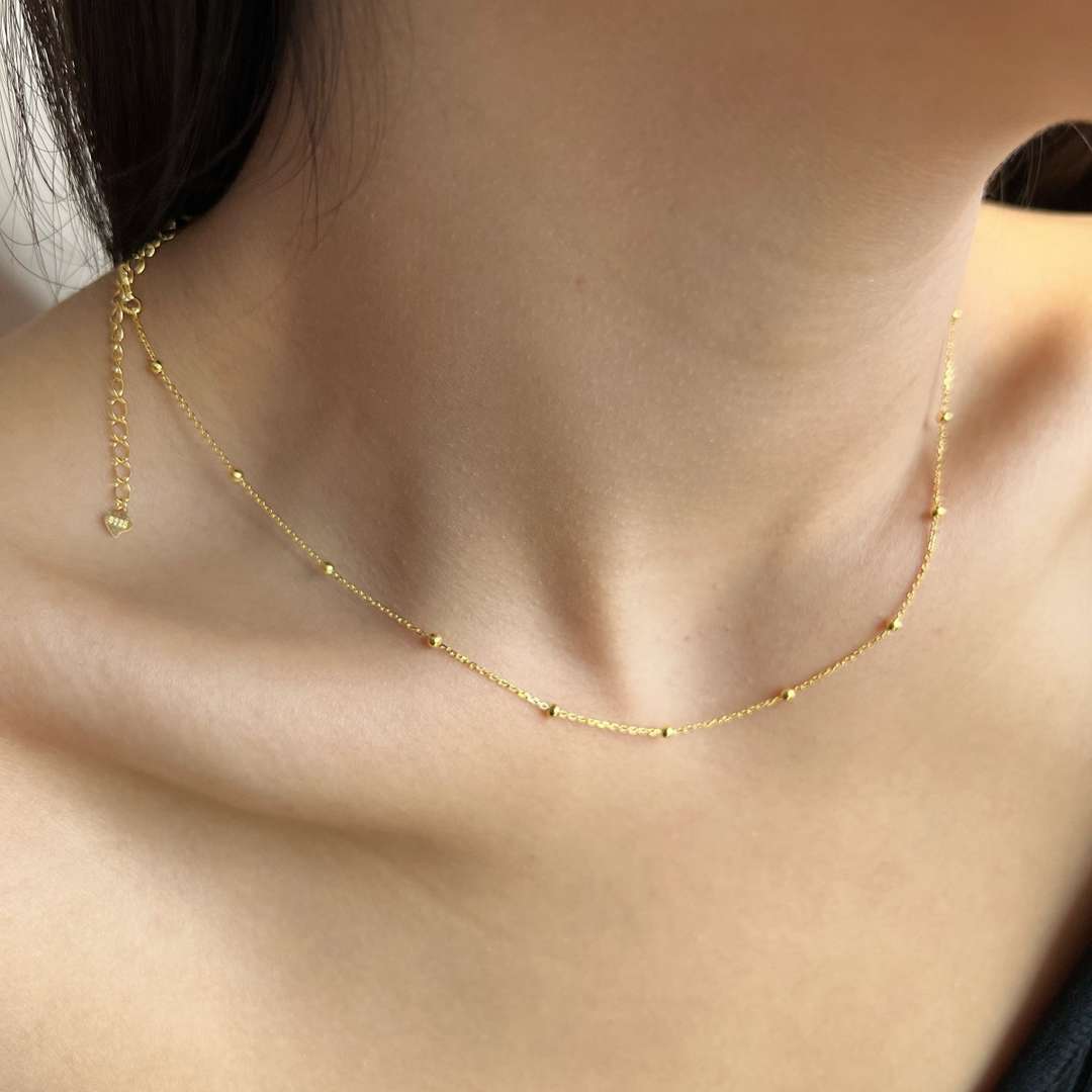 [Kincade Jewelrys]Small Bead Clavicle Chain Simple Necklace
