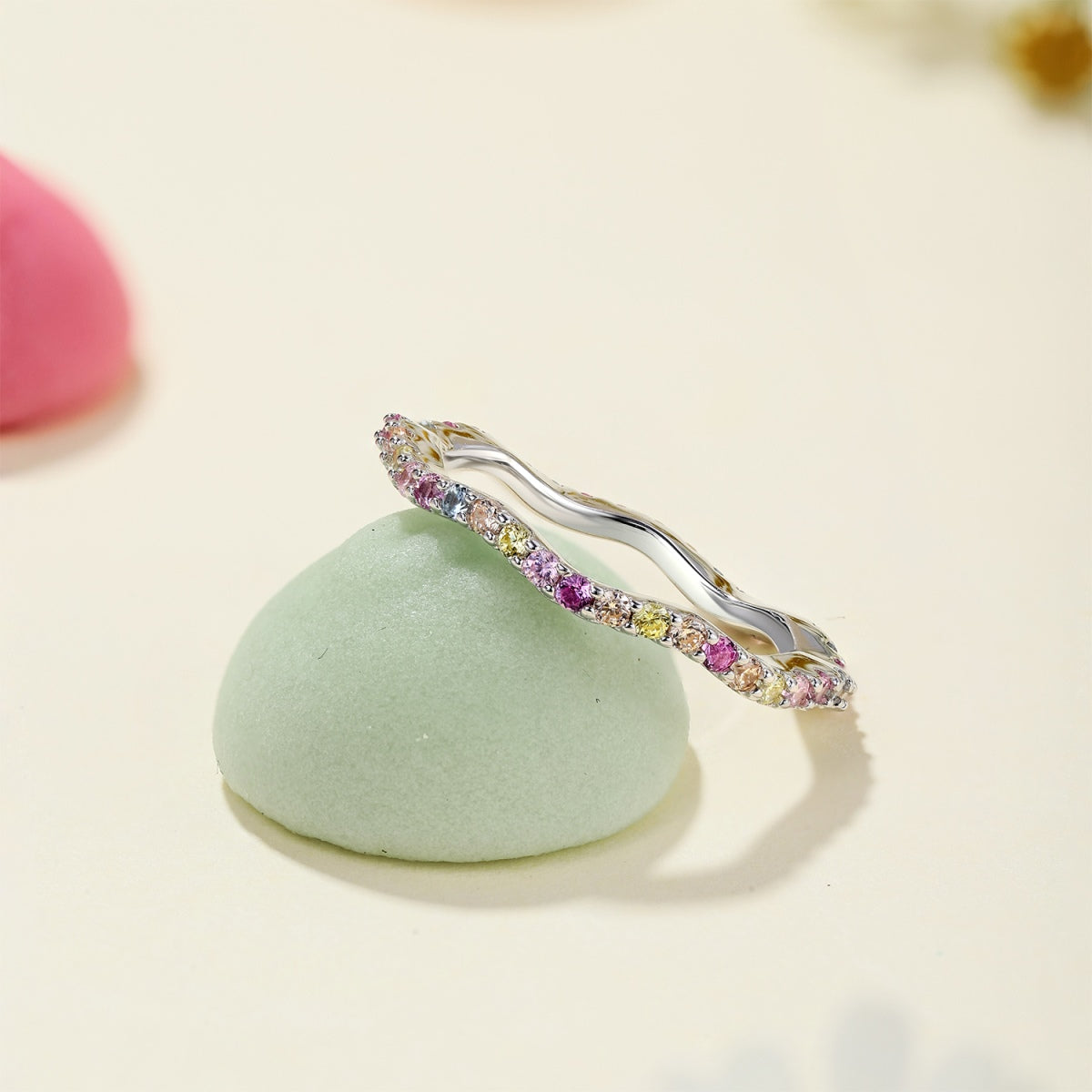 [Kincade Jewelrys]Dainty Colorful Round Cut Party Ring
