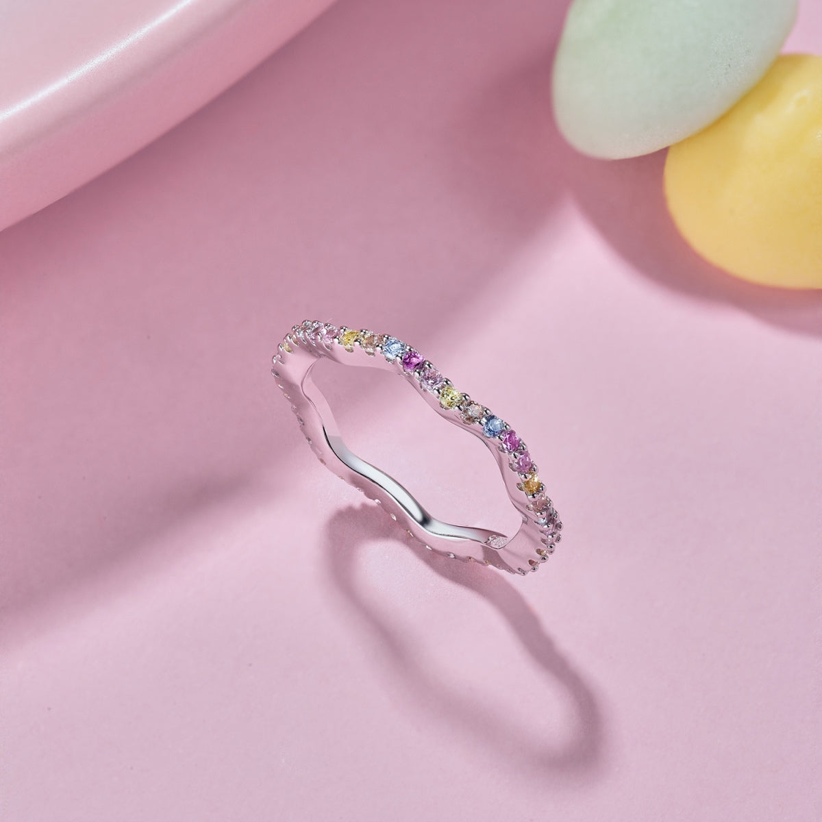 [Kincade Jewelrys]Dainty Colorful Round Cut Party Ring