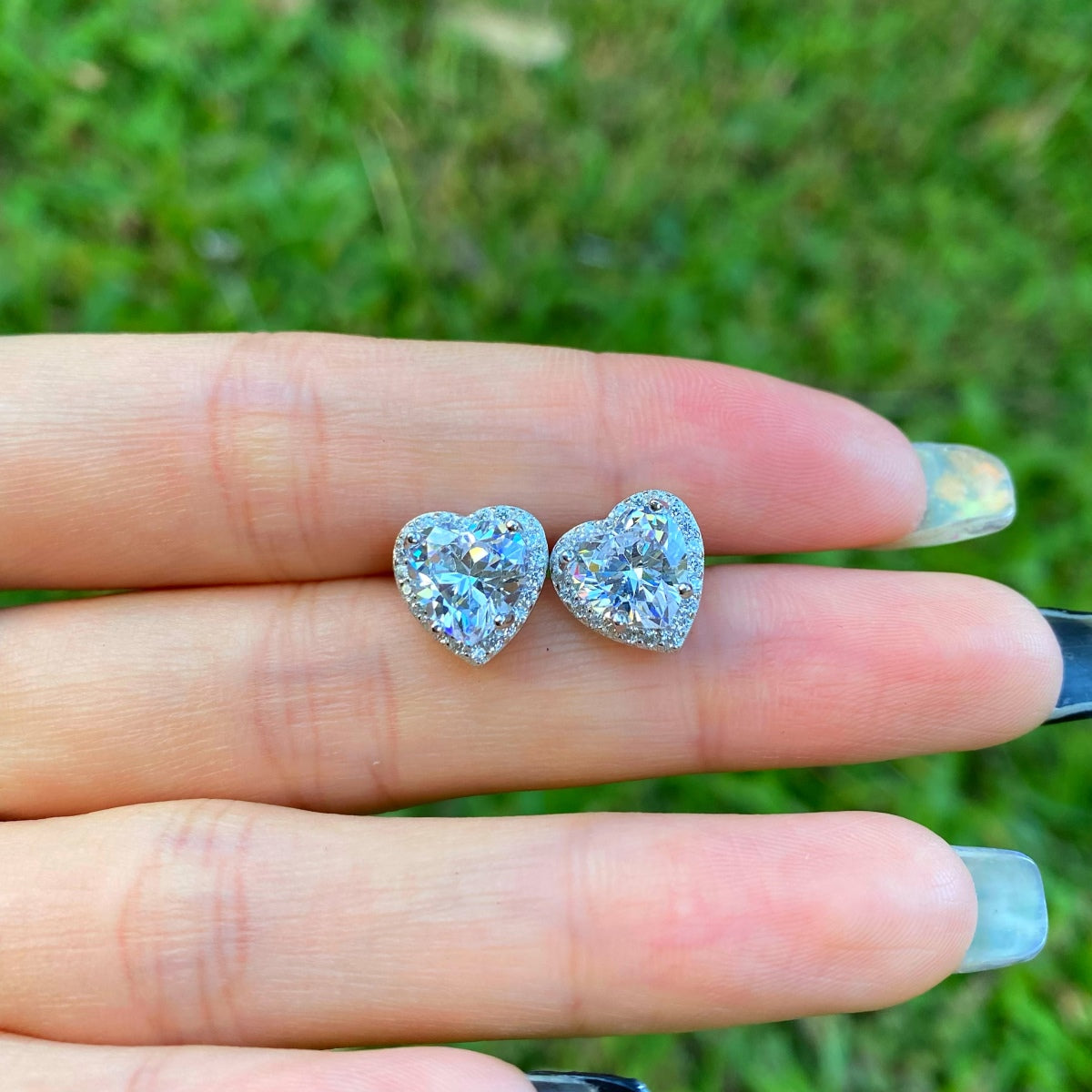 [Kincade Jewelrys]Sparkling Heart Shape Lover Earrings