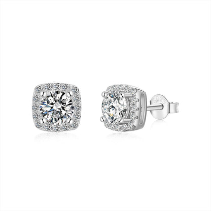 [Kincade Jewelrys]Classic Round Center Stone Stud Earrings