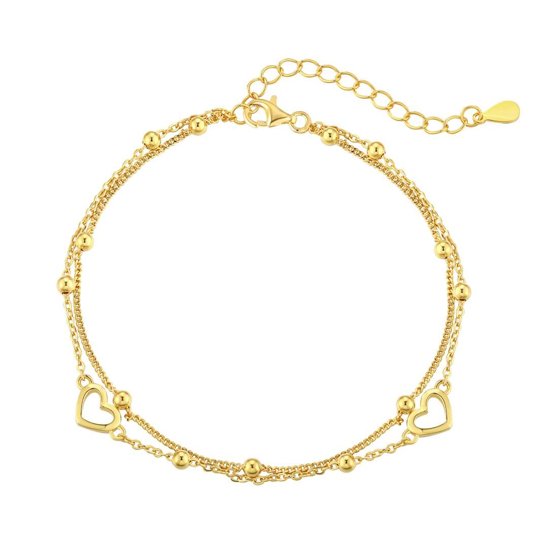 [Kincade]Dainty Double Layer Love Heart Bracelet