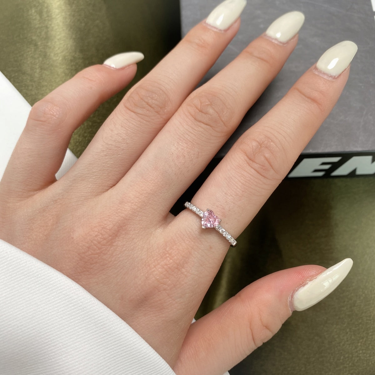 [Kincade Jewelrys]0.5 Carat CaratEternity Charming Heart Shape Lover Ring
