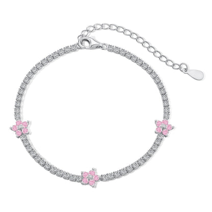 [Kincade Jewelrys]Sparkling Flower Shape Tennis Bracelet