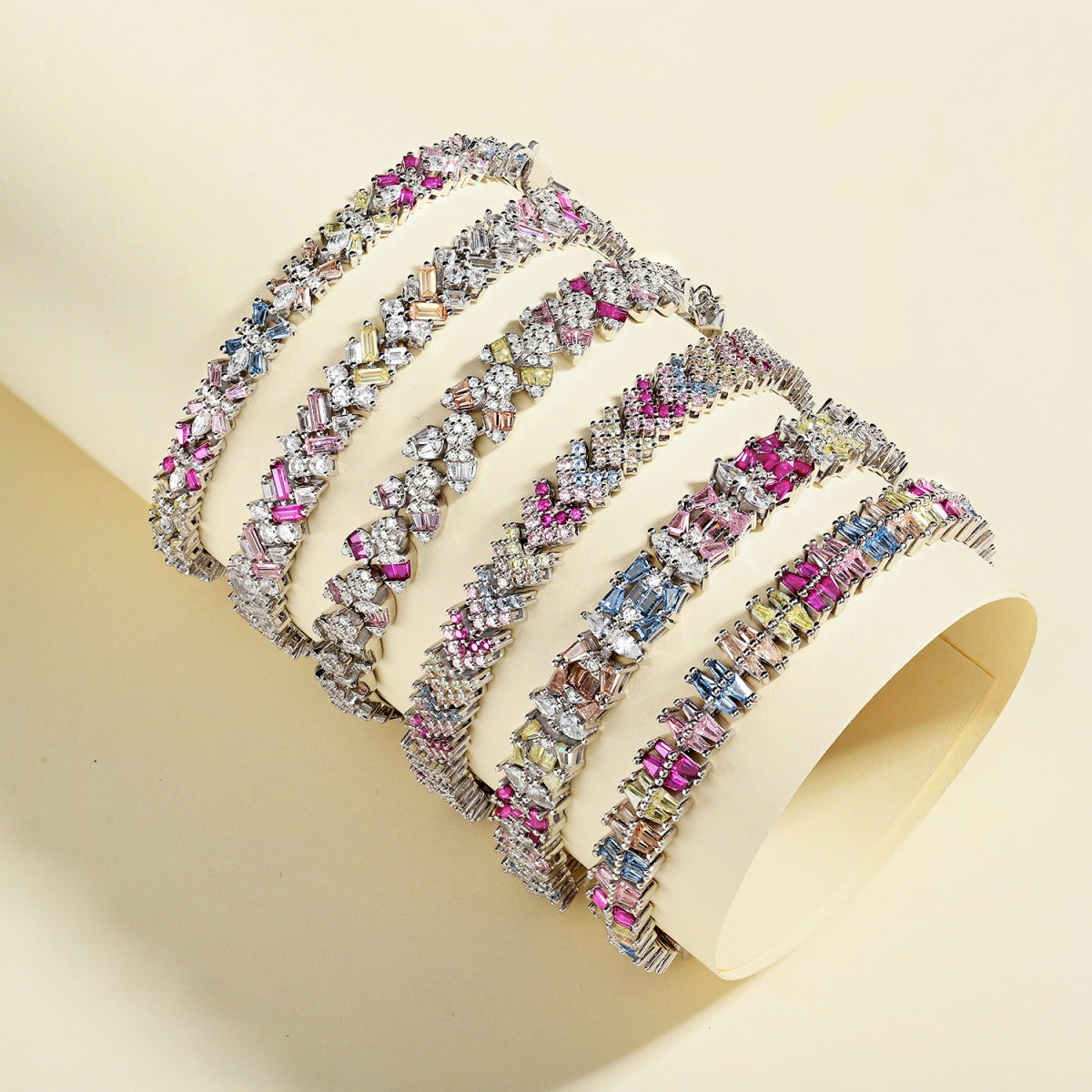 [Kincade Jewelrys]Dazzling Unique Multi Shape Daily Bracelet
