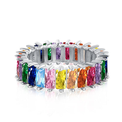 [Kincade Jewelrys]Unique Colorful Radiant Cut RIng