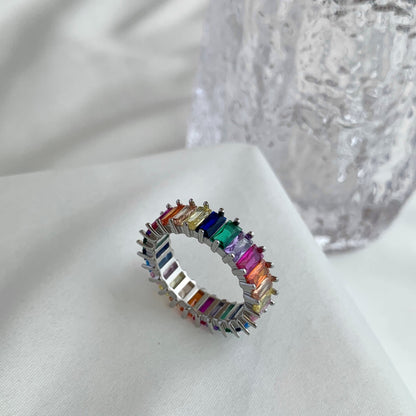 [Kincade Jewelrys]Unique Colorful Radiant Cut RIng