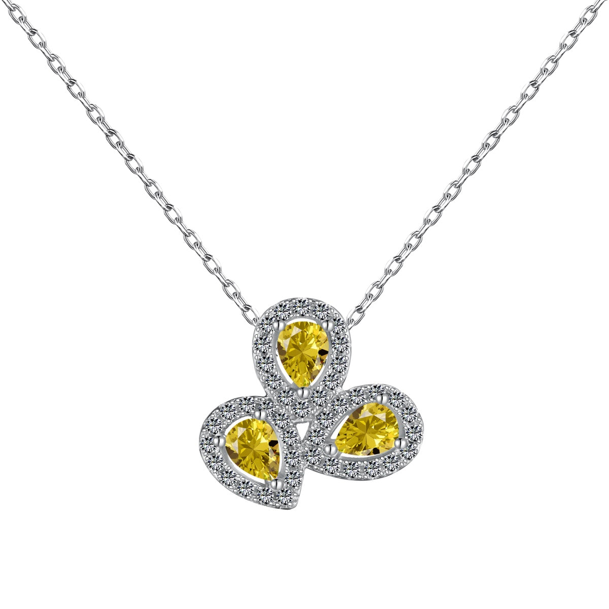 [Kincade Jewelrys]Elegant Flower Shape Pear Cut Necklace