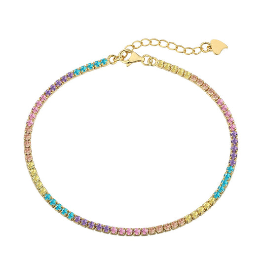 [kincade]Dazzling Colorful Round Cut Daily Bracelet