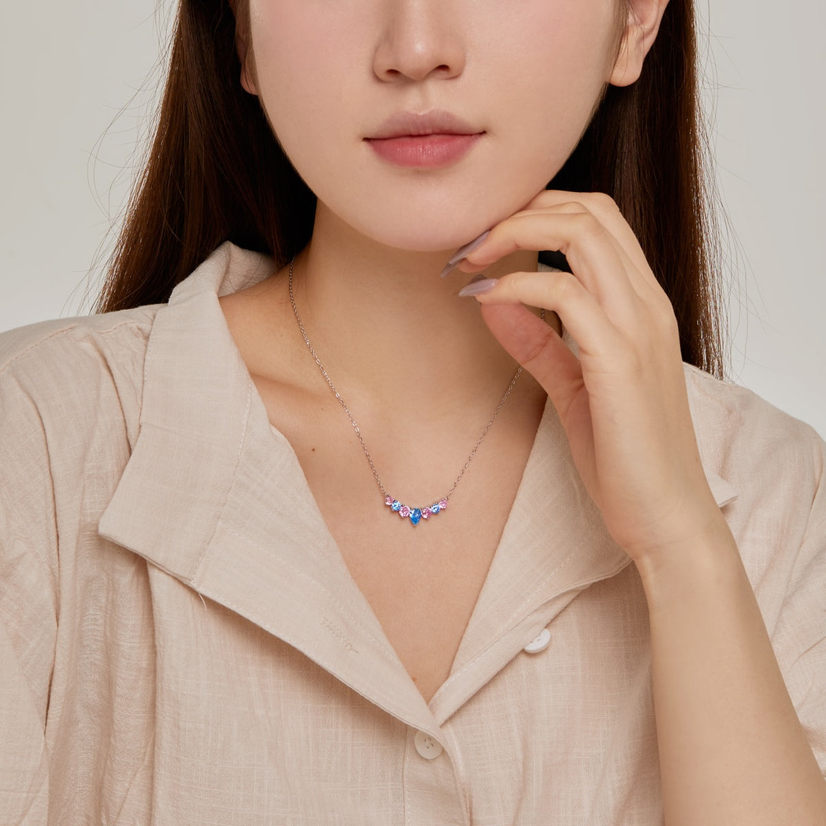 [Kincade Jewelrys]Dainty Colorful Heart Necklace