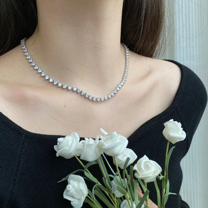 [Kincade Jewelrys]Ornate Heart Cut Tennis Necklace