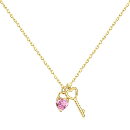 [Kincade Jewelrys]Unique Heart Shape Key Pendent Necklace