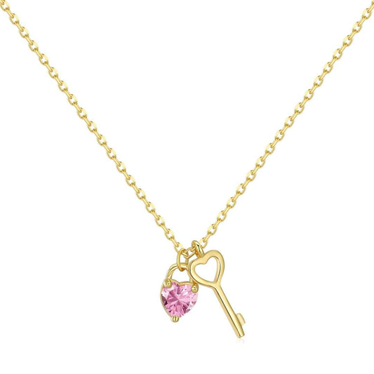 [kincade]Unique Heart Shape Key Pendent Necklace