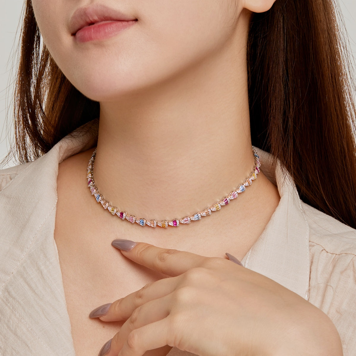 [Kincade Jewelrys]Radiant Colorful Rainbow Necklace