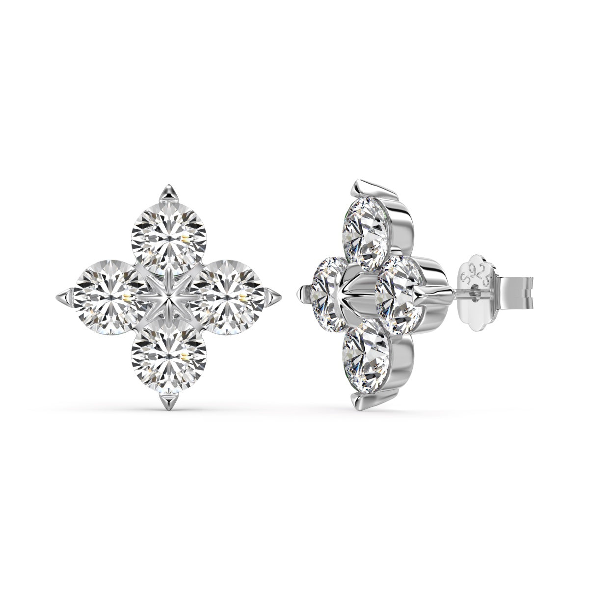 [Kincade Jewelrys]Four-Leaf Clover Eight-Pointed Star Earrings