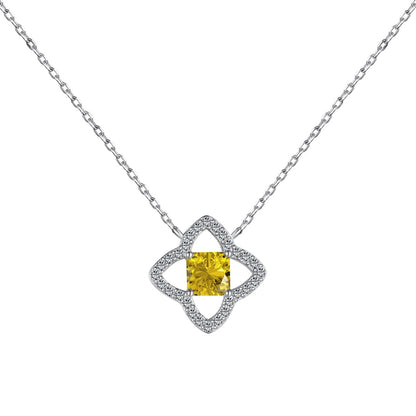 [Kincade Jewelrys]Exquisite Flower Shape Princess Cut Necklace