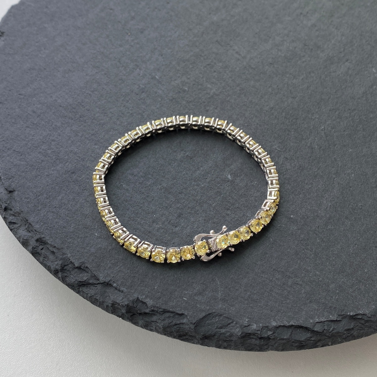 [Kincade Jewelrys]Ornate Dazzling Round Cut Tennis Bracelet