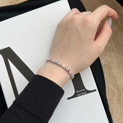 [Kincade Jewelrys]Radiant Colorful Emerald Cut Party Bracelet