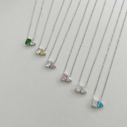 [Kincade Jewelrys]Dazzling Square & Heart Shape Necklace