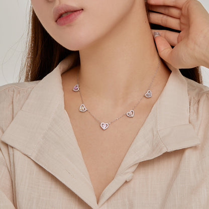 [Kincade Jewelrys]Sparkling Five Heart Necklace