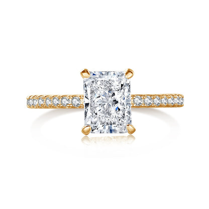 [Kincade Jewelrys]2.0 Carat Dazzling Sparkling Radiant Cut Party Ring