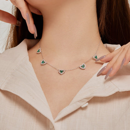 [Kincade Jewelrys]Sparkling Five Heart Necklace