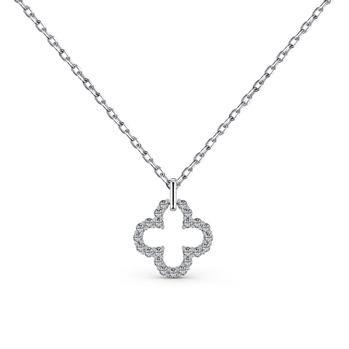 [Kincade Jewelrys]Four-Leaf Clover Hollow Design Exquisite Necklace