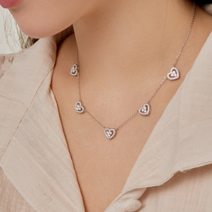 [Kincade Jewelrys]Sparkling Five Heart Necklace