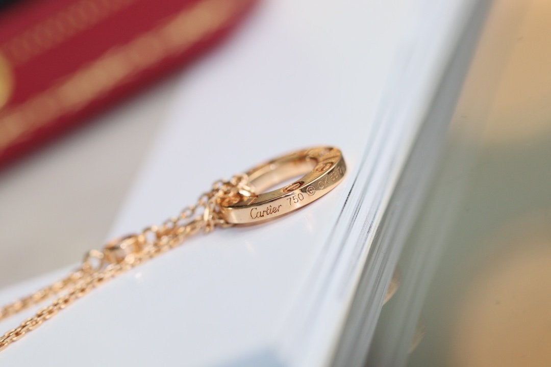 [Kincade Jewelrys]LOVE NECKLACE ADJUSTABLE ROSE GOLD 2 DIAMOND