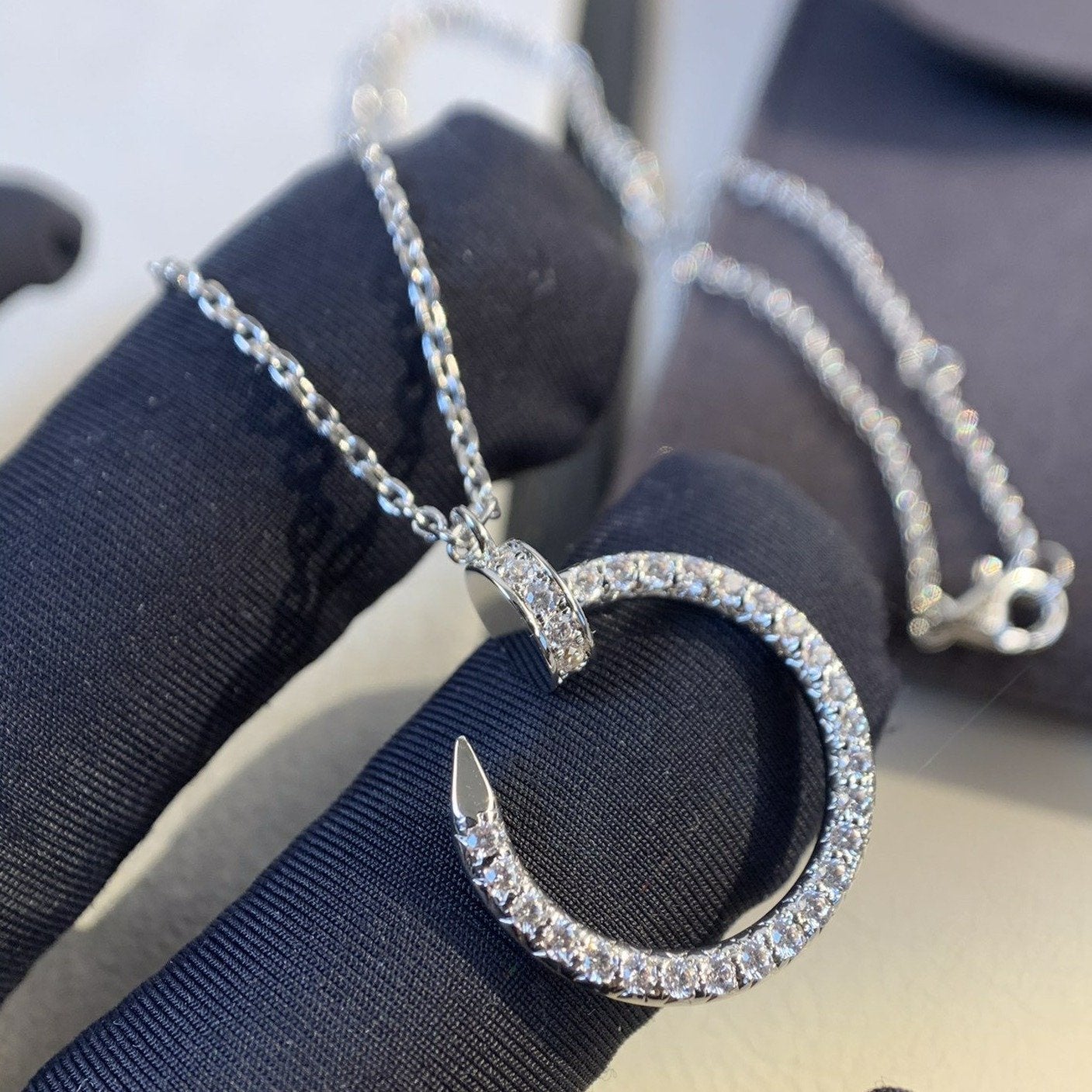 [Kincade Jewelrys]JUSTE NECKLACE SILVER DIAMONDS