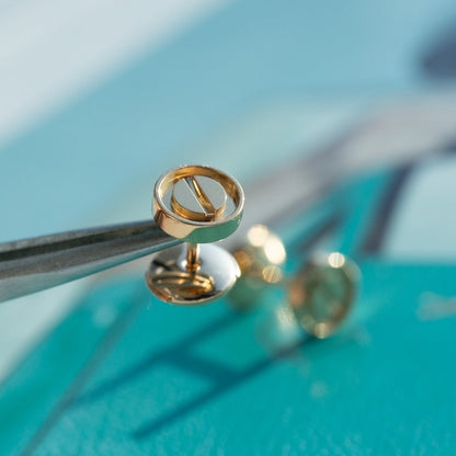 [Kincade Jewelrys]LOVE EARRINGS PINK GOLD 10MM