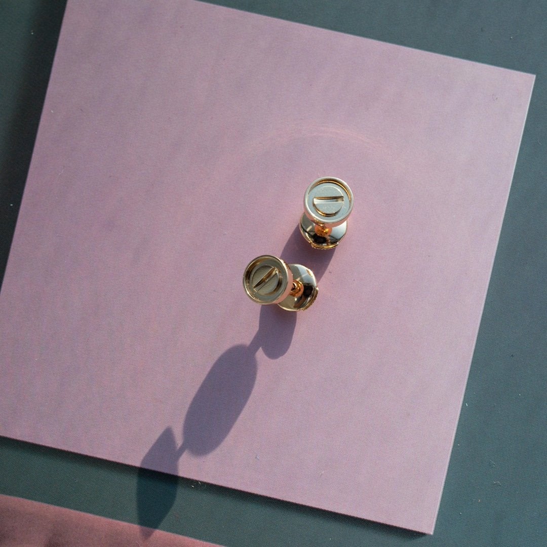 [Kincade Jewelrys]LOVE EARRINGS PINK GOLD 10MM