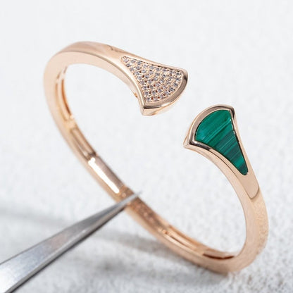 [Kincade Jewelrys]DREAM BRACELET OPEN MALACHITE PINK GOLD