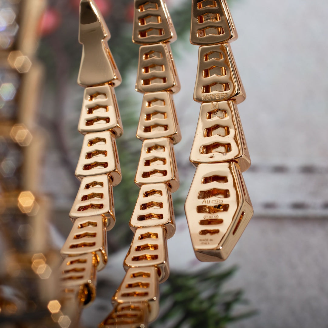 [Kincade Jewelrys]SERPENTI BRACELET PINK GOLD DIAMOND DOUBLE ROW