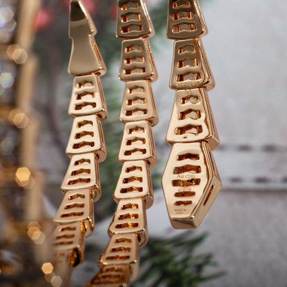 [Kincade Jewelrys]SERPENTI BRACELET PINK GOLD DIAMOND DOUBLE ROW