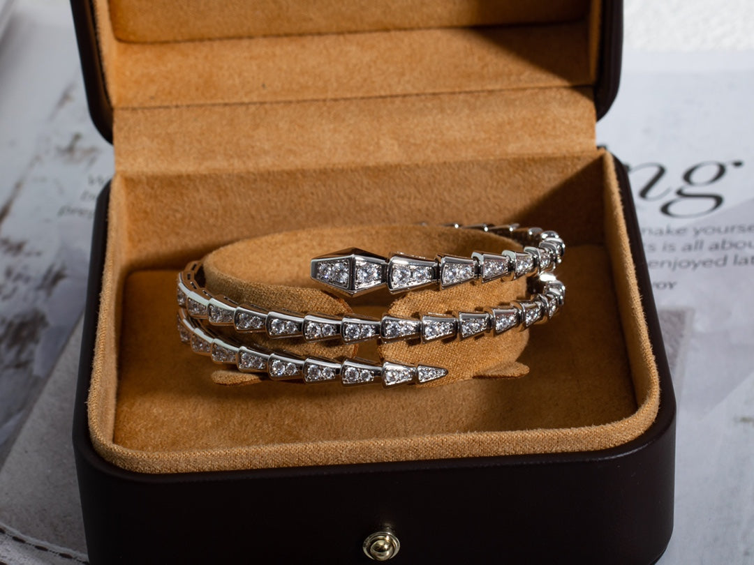 [Kincade Jewelrys]SERPENTI BRACELET SILVER DIAMOND DOUBLE ROW