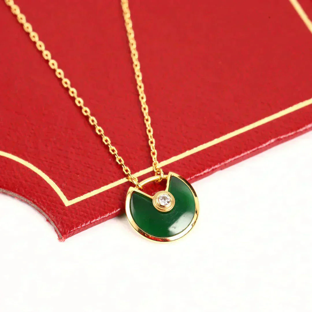 [Kincade Jewelrys]AMULETTE GOLD MALACHITE NECKLACE