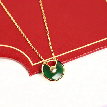 [Kincade Jewelrys]AMULETTE GOLD MALACHITE NECKLACE
