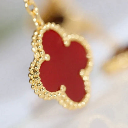 [Kincade Jewelrys]CLOVER  2 MOTIF  TIGER EYE CARNELIAN EARRINGS