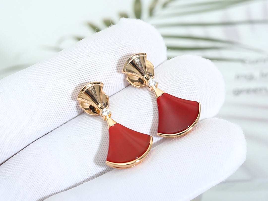 [Kincade Jewelrys]DREAM Carnelian PINK GOLD EARRINGS