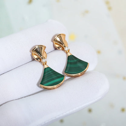 [Kincade Jewelrys]DREAM MALACHITE PINK GOLD EARRINGS