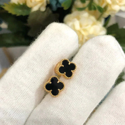 [Kincade Jewelrys]CLOVER MINI 9.5MM BLACK MOP EARRINGS