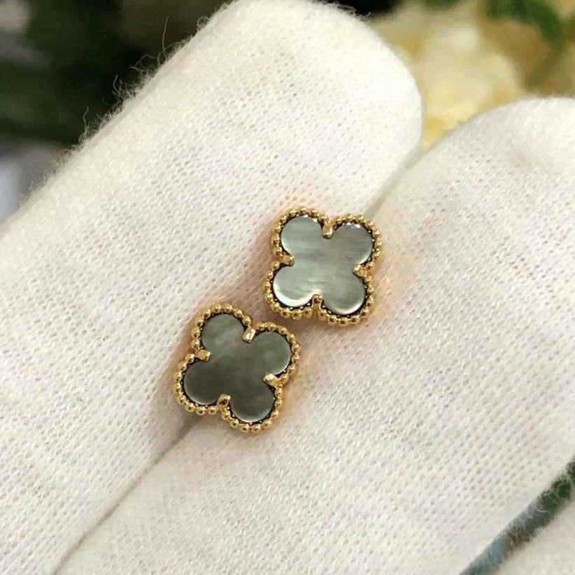 [Kincade Jewelrys]CLOVER MINI 9.5MM GRAY MOP EARRINGS